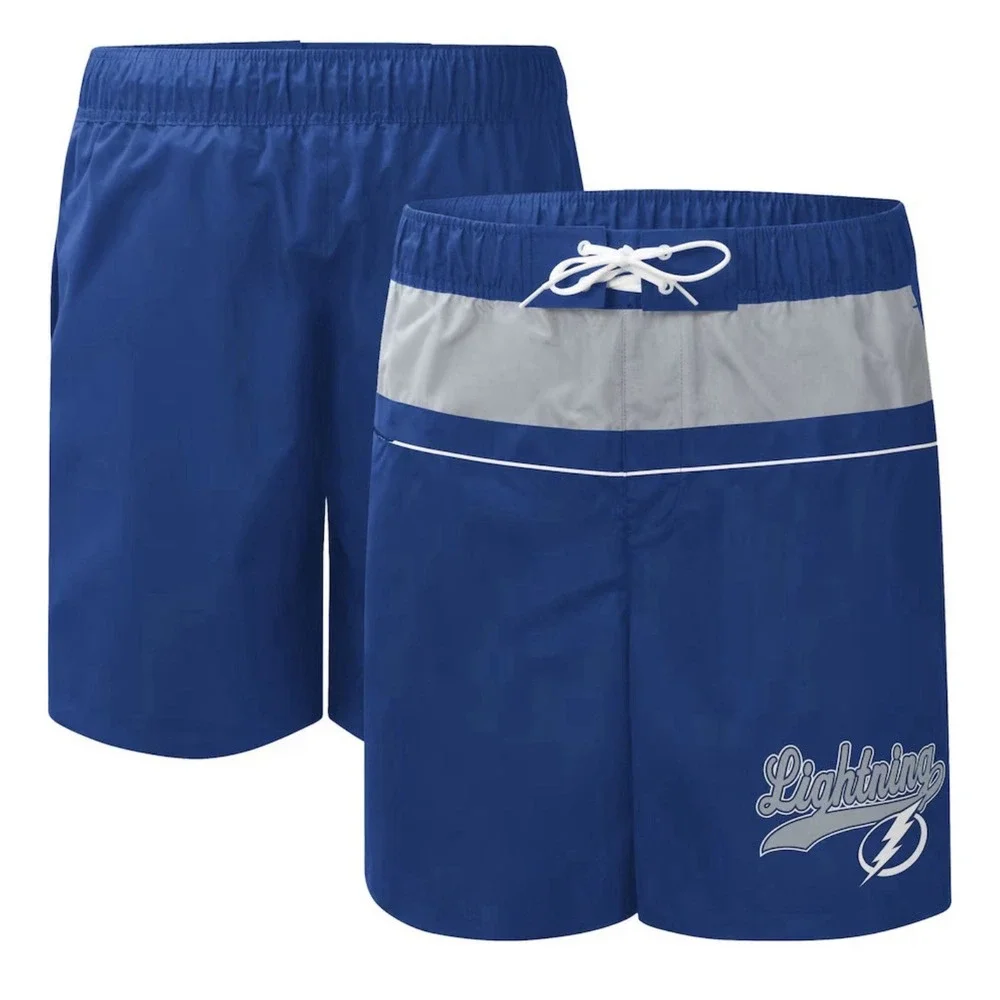 Tampa Bay Lightning Starter Freestyle Volley Swim Shorts Blue Size XL New